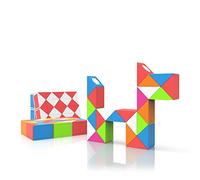 ROXENDA Magic Snake con 24 Blocchi, Magic Snake Cube Twist Puzzle - 3D Puzzle Giocattolo di Fidget Snake Gadget Compleanno per Bambini e Adulti - 1 Pack (Multicolore)