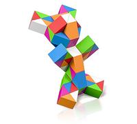 ROXENDA Magic Snake con 72 Blocchi, Magic Snake Cube Twist Puzzle - 3D Puzzle Giocattolo di Fidget Snake Gadget Compleanno per Bambini e Adulti - 1 Pack (Multicolore)