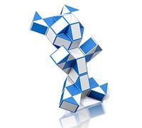 ROXENDA Magic Snake con 72 Blocchi, Magic Snake Cube Twist Puzzle - 3D Puzzle Giocattolo di Fidget Snake Gadget Compleanno per Bambini e Adulti - 1 Pack (Blu)