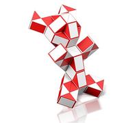 ROXENDA Magic Snake con 72 Blocchi, Magic Snake Cube Twist Puzzle - 3D Puzzle Giocattolo di Fidget Snake Gadget Compleanno per Bambini e Adulti - 1 Pack (Rosso)