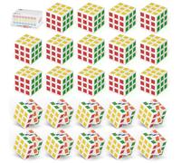 ROXENDA Mini Cubo Magico 24 pezzi, Stickerless 3x3 Speed Cube, mini cubi set di bomboniere cubo per Bambini Cubo di Velocità e Premi in Classe per Studenti