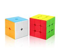 ROXENDA Speed Cube Set, [2 Pezzi] Stickerless Cube Pack con Cubo di Velocità 2x2 3x3, Durevole e Colori Vividi - Tornitura Facile e Giocare Liscio