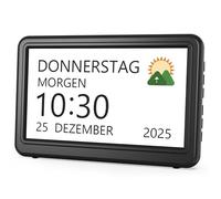Roxicosly Calendario digitale, sveglia elettronica con giorno e data, orologio digitale con 20 promemoria personalizzati, 20 sveglie, 12 temi, 10 livelli, 17,8 cm, orologio demenza per anziani