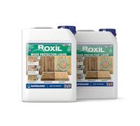 Roxil Legno Impermeabilizzante Liquido Protettivo 2x5L - Trattamento Legno Esterno, Impregnante Trasparente per Legno, Protezione 10 Anni