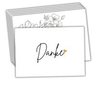 roxisha Dankeskarten mit Umschlägen, Schlichtes Danke-Design, 10 Stück | 10 Postkarten im Format 10,4 x 14,8 cm Zum Danke Sagen für Hochzeit, Geburt, Geburtstag, Taufe, Kommunion oder Ruhestand