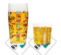 Roxley Beavertown Bicchiere da pinta e bicchiere da mezza pinta viene fornito con 2 tappetini da birra di marca