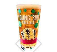 Roxley Beavertown Young Sun Pale - 24 bicchieri da birra originali da birra Lager | Viene fornito con tappetini da birra di marca