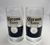 RoxleyLtd 2 bicchieri da birra da mezza pinta con nucleo corona, 28 cl. Prodotto nel Regno Unito. Il set regalo include 2 tappetini da birra Corona