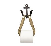 ROXLLGJC Porta carta igienica in corda nautica porta asciugamani con gancio in metallo per decorazione bagno (nero)