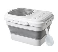 RoxNvm Contenitore Crocchette Cane, Porta Crocchette per Cani Pieghevole, Contenitore Crocchette Gatto con Cucchiaio, Dispenser Crocchette Gatto, Contenitore per Crocchette Cane (Grigio)