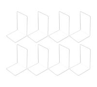 RoxNvm Ferma Libri, 8 Pezzi Fermalibri per Mensole, Reggilibri da Mensola con Tappetini in Silicone Antiscivolo, Fermalibri in Acrilico per Mensola, Trasparenti Fermalibro, per Scuola Casa Ufficio