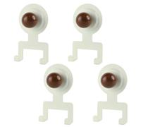 RoxNvm Ganci a Ventosa Super Resistenti, 4 Pezzi Gancio Ventosa Di Legno, con Doppio Gancio, Bagno Super Portante 3KG, Gancio a Ventosa da Bagno per Cucina Ufficio Camera (Bianco)