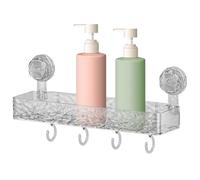 RoxNvm Mensola Doccia Ventosa, Porta Shampoo Doccia Senza Forare con Ventosa e Gancio, Rimovibile Porta Prodotti Doccia, Mensola Doccia Senza Foratura Per Doccia Accessori Shampoo Balsamo