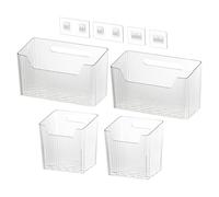 RoxNvm Scatole Portaoggetti Autoadesive Montate a Parete, 4 Pezzi Scatola di Archiviazione Porta Cucina, Portaoggetti da Parete, Scatola Portaoggetti per Piccoli Oggetti Bagno, Ufficio