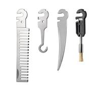 Roxon FT08 Costruisci il tuo multiutensile accessorio per Flex Multitool (4 pezzi un set incluso Pettine, Marlin Spike, Mini Spazzola, Gancio) Buono per Outdoor & Camping