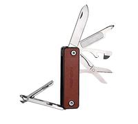 ROXON M4 10 in 1 Tagliaunghie portatile multi strumento con pelle, strumento di utilità con sicurezza bloccabile piccolo coltello, forbici, file, apribottiglie, cacciavite