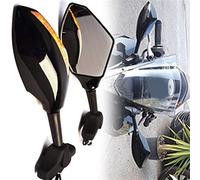 ROXTAN Specchietti per Yamaha YZF R1 R6 R6S Moto LED Indicatori di Direzione Specchi (Color : Black Smoke Lens)