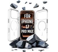 Roxx - Custodia trasparente per iPhone 17 Pro Max, con pulsante per fotocamera, pellicola protettiva, protezione per la fotocamera, compatibile con accessori MagSafe