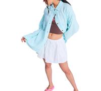 Roxy - Camicia in cotone e lino - Morning Shine Stripe Shirt Coconut Milk Regular Stripe per Donne in Cotone - Taglia M - Blu