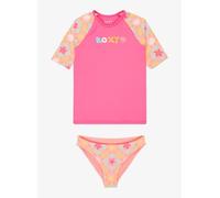 Roxy Set Check Tw Short Sleeve Rash Guard Rosa 2 Years Ragazza