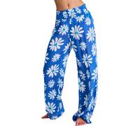 Roxy - Comodi pantaloni in viscosa stropicciata - Along The Sunset Pant Dutch Blue Flower Soul per Donne - Taglia M