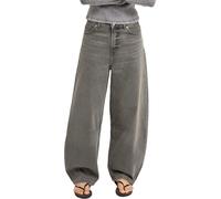 Roxy - Jean ample en coton - Saltywater Glow Barrel Denim Jean Dark Palm Vintage per Donne in Cotone - Taglia S - Grigio