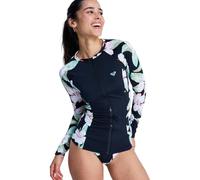 Roxy - Maglia a maniche lunghe - LS Zip Lycra Anthracite Spirng Charming per Donne in Poliestere Riciclato - Taglia S - Nero