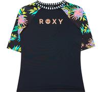 Roxy - Maglia a maniche corte - Roxy Active Rashguard SS Lycra Anthracite Aquarelle Active Rg in Poliestere Riciclato - Taglia 14a - Nero