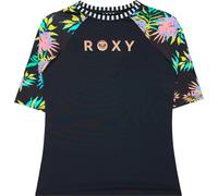 Roxy - Maglia a maniche corte - Roxy Active Rashguard SS Lycra Anthracite Aquarelle Active Rg in Poliestere Riciclato - Taglia 10a - Nero