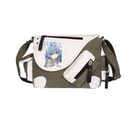 Roxy Migurdia - Borsa a tracolla Eris Greyrat Anime Sylphy con tasche laterali multiple di grande capacità, casual, alla moda, leggera, borsa messenger per donne, uomini, lavoro, viaggi, Verde Tipo 1