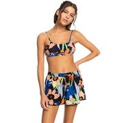 Roxy Salty Tan - Pantaloncini da bagno da donna, Nero - Antracite Flower Jammin, XS