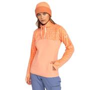 Roxy Sayna Half Zip Maglione, Peach Pink Roxygram Tonal, XS Donna