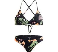 Roxy - Set di costumi da bagno per donna - PT Beach Classics Strappy Set 2 Anthracite Island Escape per Donne in Poliestere Riciclato - Taglia S - Nero Nero S