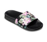 Roxy Slippy II, Sandali, Stencil Nero e Rosa, 32 EU