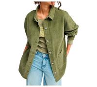 Roxy - Veste chemise en velours côtelé - Kick Back Washed Cord Shirt Winter Moss per Donne in Cotone - Taglia M - Kaki