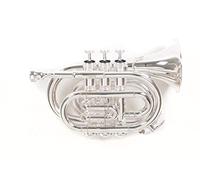 Roy Benson Bb pocket trumpet PT-101S (placcata in argento, con leadpipe in ottone dorato e valvole in acciaio inossidabile, custodia rettangolare leggera inclusa, per il musicista elegante)