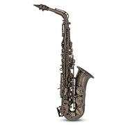 Roy Benson Eb-Alt Saxophone AS-202A (corpo in ottone pregiato e chiave F# alta, incluso bocchino, panno per la pulizia e tracolla, in custodia rettangolare facile da trasportare), antico