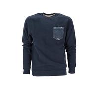Roy Roger's Felpa Taschino in Denim, Girocollo - Crew Neck Pkt Denim Man (IT, Testo, S, Regular, Regular, Blu)