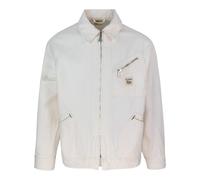 Roy Roger's, ,Jackets ,Uomo ,Bianco ,L Giacca da Lavoro in Canvas con Chiusura a Zip