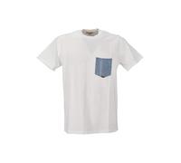 Roy Roger's T-Shirt Pocket Denim in Jersey (IT, Testo, L, Regular, Regular, Bianco)