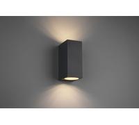ROYA APPLIQUE DA ESTERNO FUSIONE ALLUMINIO SQUADRATA ANTRACITE A BI-EMISSIONE IP44 H.15CM 2 LUCI ATTACCO GU10
