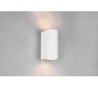 ROYA APPLIQUE DA ESTERNO FUSIONE ALLUMINIO STONDATA BIANCA A BI-EMISSIONE IP44 H.15CM 2 LUCI ATTACCO GU10