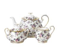 Royal Albert 100 Anni Years 40017572 1940-Teiera Inglese in Chintz, Zucchero, Crema, Set da 3 Pezzi, Colore: Bianco, Porcellana, 3 Count (Pack of 1), 3 unità