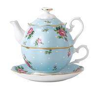 Royal Albert Polka - Set di teiera e Tazza, per 1 Persona, Colore Blu