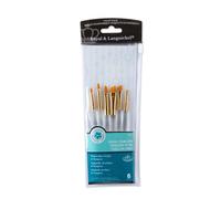 Royal and Langnickel - Confezione da 6 pennelli rotondi/piatti assortiti, con setole in taklon, colore: Oro