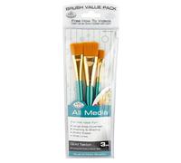 Royal and Langnickel rset-9185 Pennelli Taklon Glaze Wash Set - oro (Confezione da 3)