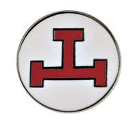 Royal Arch Triple Tau Round White & Red Masonic Spilla da bavero - [2,5 cm di diametro], 1" Diameter, Metallo, na