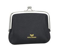 Royal Bagger Portamonete per donna, portamonete Fashion Kiss Lock, borsa portamonete con doppia Clip (Nero)