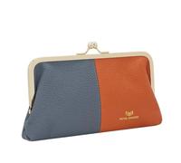 Royal Bagger RFID Blocco in Vera Pelle di Mucca Pochette per le Donne, Elegante Portafoglio da Sera con Blocco Bacio, Supporto per Telefono 2868 (Blu Arancione)
