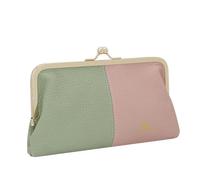 Royal Bagger RFID Blocco in Vera Pelle di Mucca Pochette per le Donne, Elegante Portafoglio da Sera con Blocco Bacio, Supporto per Telefono 2868 (Verde Rosa)
